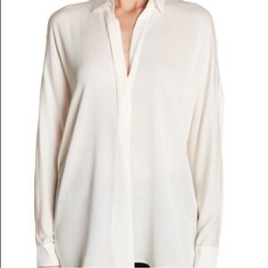 Vince Silk V-neck Top Size Large